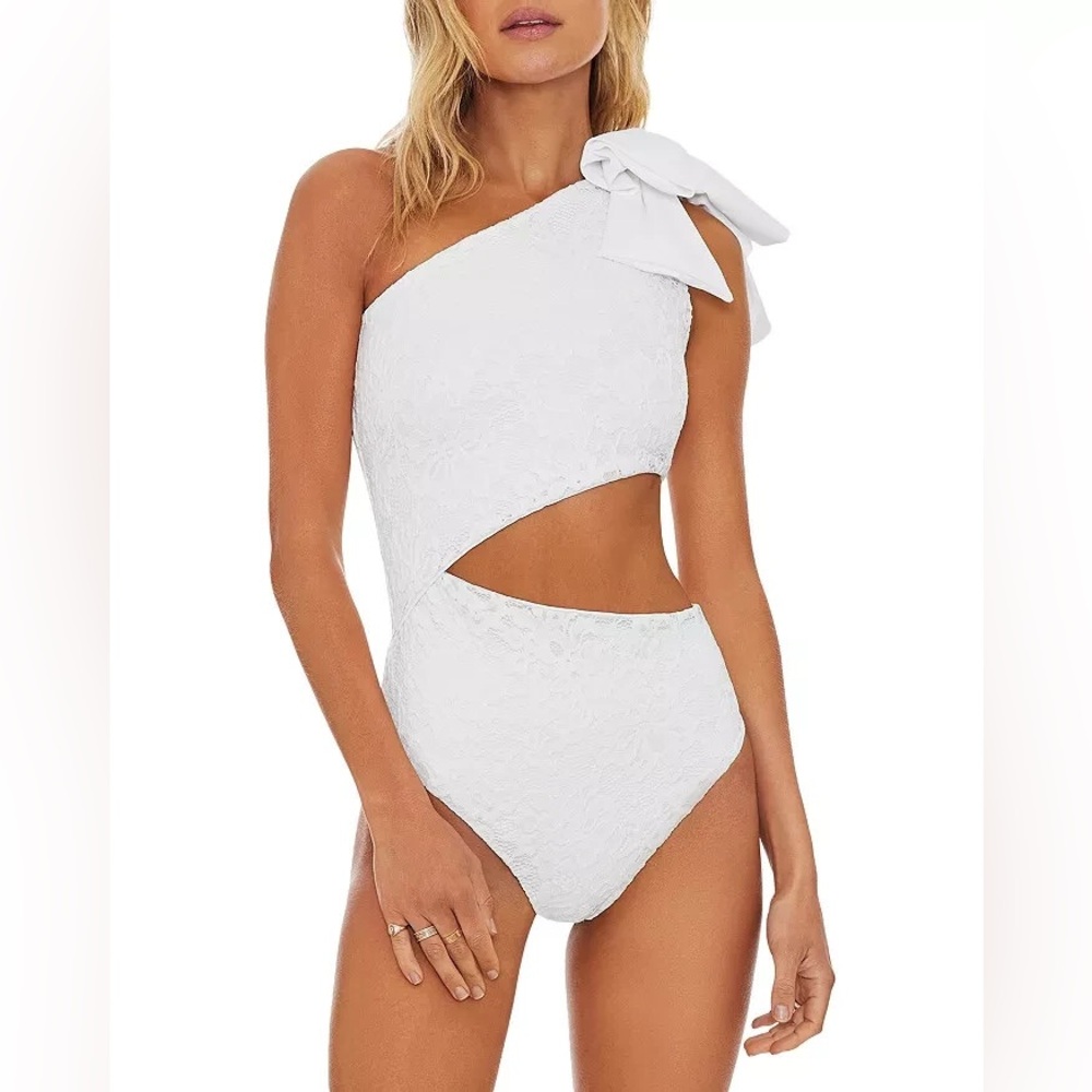 NWT Beach Riot | White Selena Lace Bridal One Piece Swimsuit Medium Honeymoon